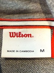 Wilson Heavyweight Embroidered Spellout Logo Hoodie Men’s M Gray Pullover