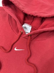 Vintage Nike Center Swoosh Hoodie Sweatshirt Baggy Y2K Deep Red Men’s Size 2XL