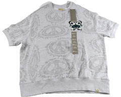 AGTAWH Men’s T-Shirt Sweatshirt New L Gray Short Sleeve Front Butterfly Graphic
