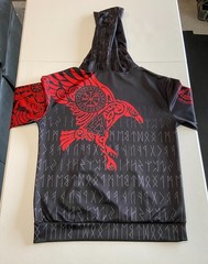 Viking Armor Raven Hoodie Mens Large Polyester/spandex Blend
