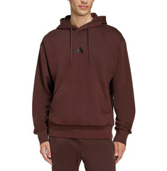 NWT Adidas Mens Shadow Brown Essentials Feel Cozy Fleece Pullover Hoodie Size M