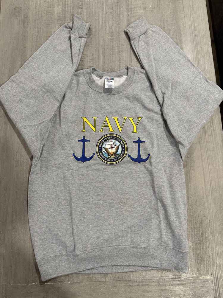 USN US United States Navy Ash Gray Crewneck Sweatshirt – Size M / Medium – NEW