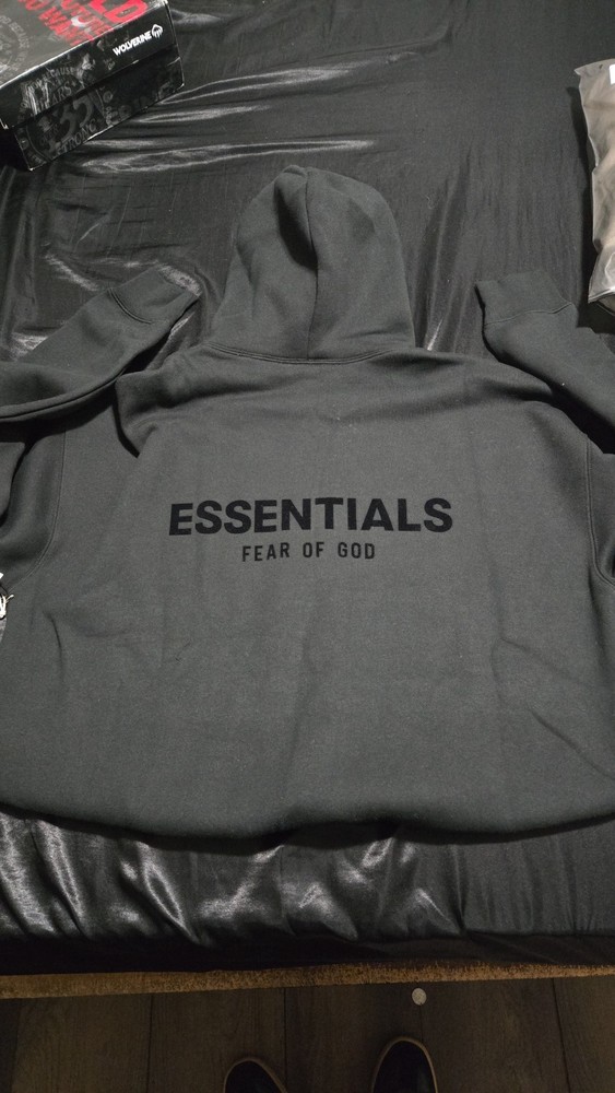 Essentials Stretch Limo Hoodie Black On Black (Brand New) (Size Small)