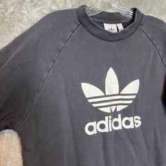 adidas Men Originals Trefoil Graphic Logo Active Faded Black Crew Sweatshirt M