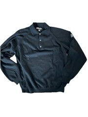 Vintage PGA Tour Black Polo Sweater Merino Wool Italy MINT Golf NEVERWORN Preppy