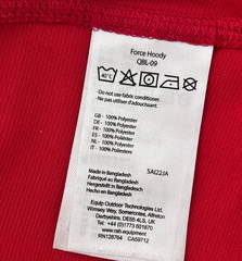 Rab Force Hoodie Large Red Lightweight Breathable Performance Wicking Base Layer