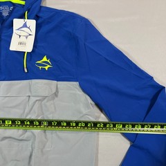 Loco Skailz Hoodie Mens Large Blue Gray Stretch Quarter Zip Fishing Performance