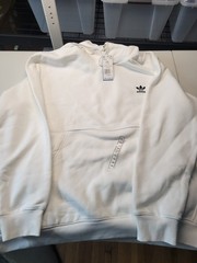 Adidas Originals Men’s Essential Hoody White Pullover Hoodie Sz l IM4526 NWT