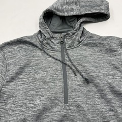 Under Armour Hoodie Mens M Gray Pullover Fleece Hooded Pockets Zip Logo