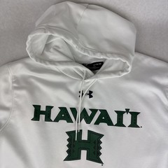 Under Amour University of Hawaii Warriors Hoodie White Size XL Loose Fit GUC