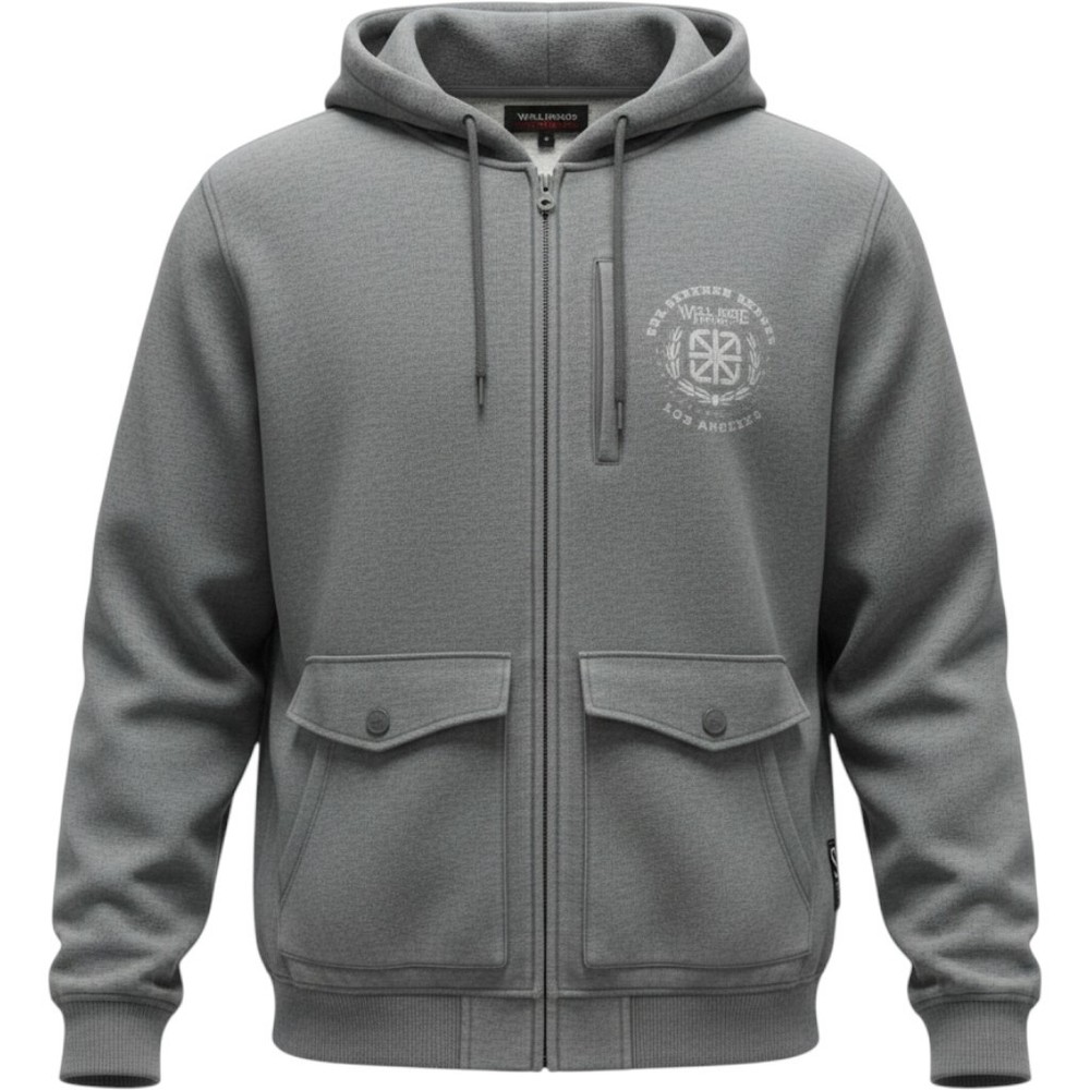 Seventh Letter Will Rise Dynasty Full Zip Sweatshirt Mens 2XL Gray Streetwear