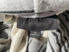 Black Scale Front Zip Hoodie Jacket Grey w/ Black Geometric Pattern All Over XL