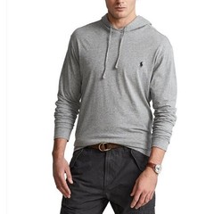 Polo Ralph Lauren Men’s Size Large Hooded T-Shirt Long Sleeve Light Heather Gray