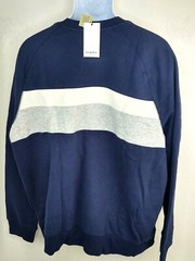 Goodfellow Men Big & Tall 2XL Pull over Blue w/White Grey Stripe Sweatshirt NWT
