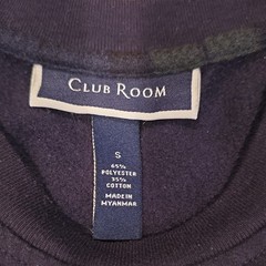 Club Room Men’s Navy Solid Crew Neck Fleece Pullover Sweatshirt, Size S