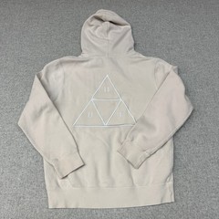 HUF | Essentials Triple Triangle Hoodie | Medium | Beige | Embroidered Logo Skat