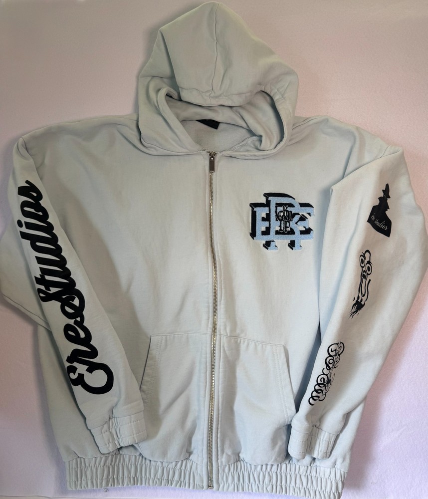 ERE STUDIOS Zip Hoodie Baby Blue Men’s Size M