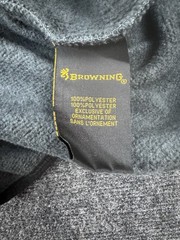 Browning Men’s Large Gray 1/4 Zip Pullover Fleece Sweater Buckmark Hunting