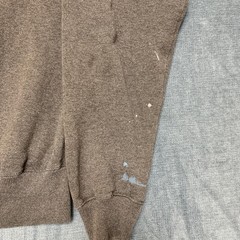 Champion Authentic Sweatshirt Mens Medium Gray Logo Pleated Winter Fleece Lined