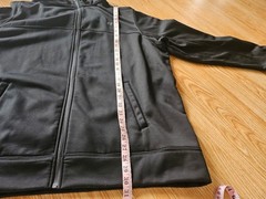 Russell Mens Hooded Jacket Full Zip Fleece Lined Black Inside Pockets Size 3XL