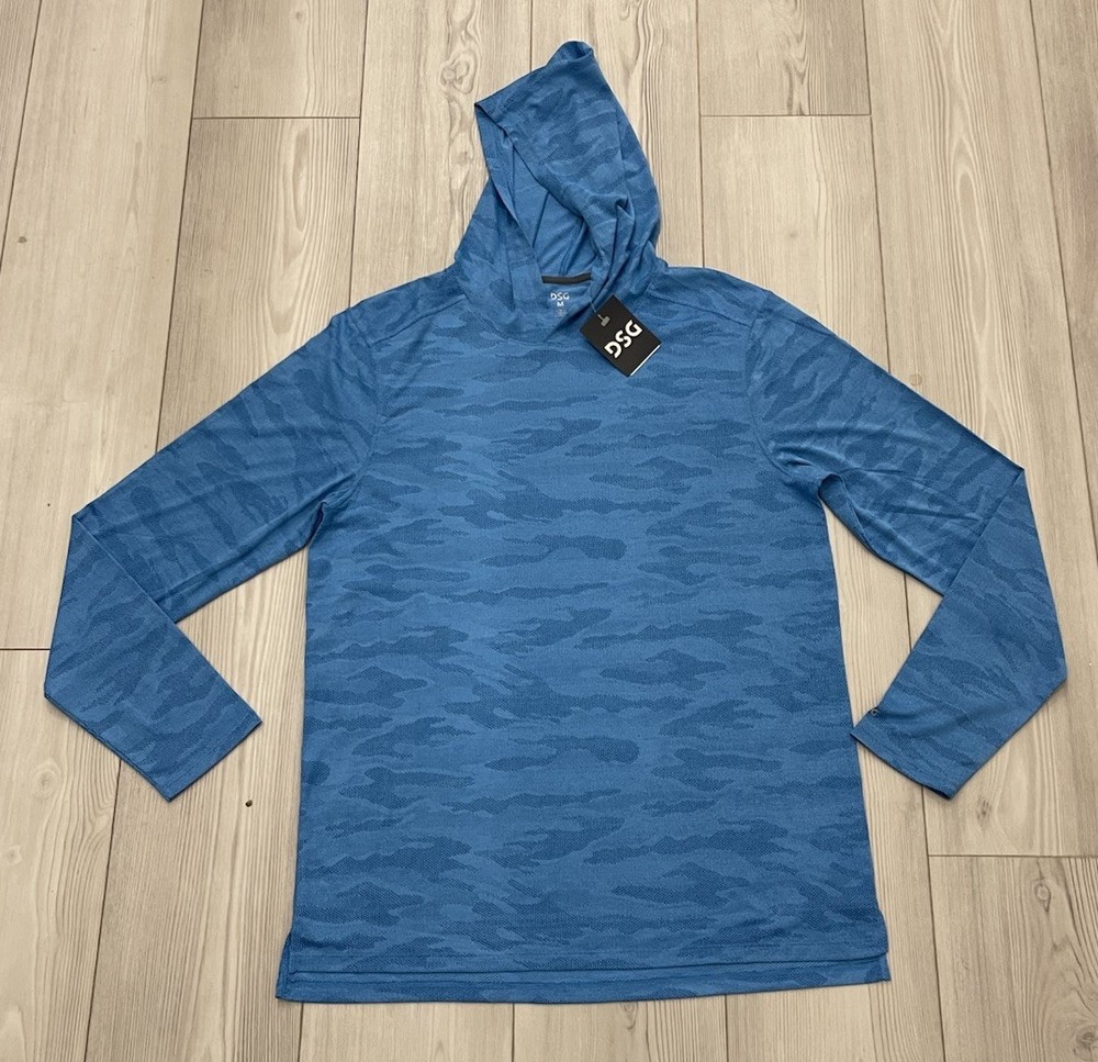 DSG Men’s Blue Long Sleeve Jacquard Hoodie Sz Medium