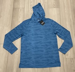 DSG Men’s Blue Long Sleeve Jacquard Hoodie Sz Medium