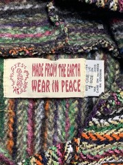 Gypsy Baja Hoodie One Size Multicolor Woven Drug Rug Hippie Boho Pullover Nepal