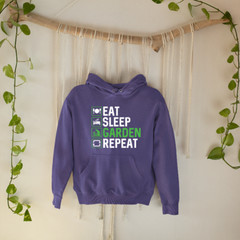 Eat Sleep Garden Repeat Hoodie Home Gardener Plants Trees Nurseries Novelty