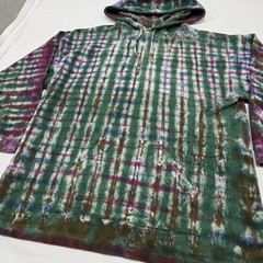 Size LARGE Vintage Red Eraser Tie Dye Hoodie Sweater Green Brown Blue Purple 90s