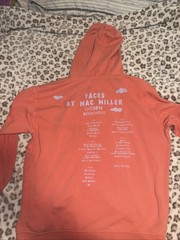 Mac Miller Faces 2014 Remember Album Graphic Hoodie Coral Unisex L *stains*