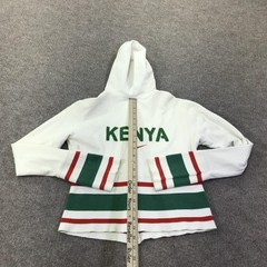 Nike Hoodie Sweatshirt Mens Large White Full Zip Track Kenya MMIV Striped Logo