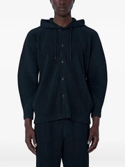 Homme Plisse Issey Miyake Pleated Hooded Longline | Black | Size 3 / Medium