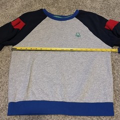 United Colors Of Benetton Blue / Gray / Navy Blue Crewneck Sweatshirt Medium VTG