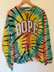 DOPE Kaleidoscope L Tie Dye Crewneck Cotton Sweatshirt Colorful Dopamine Hippie