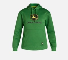 NEW MENS JOHN DEERE GREEN HOODIE SWEATSHIRT SIZE M