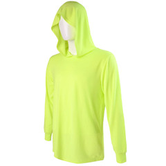 Men’s T Shirt Long Sleeve Hooded Light Weight Fishing Gym Workout Safety Hoodie
