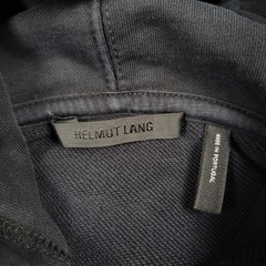 Helmut Lang Core Logo Hoodie Men Large Black Luxury Designer Hip Hop Sweatshirt