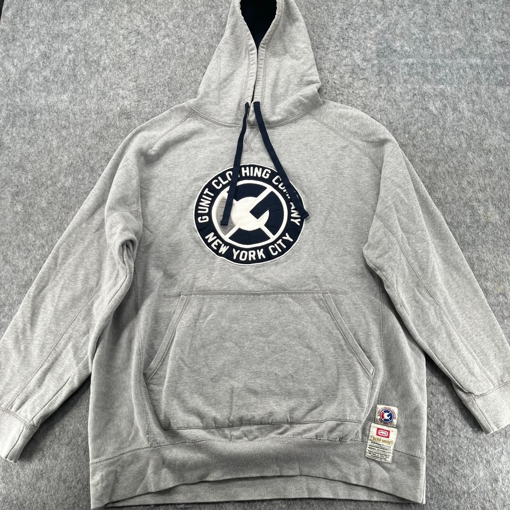 G Unit x Ecko Hoodie Mens XL Gray Pullover Hip Hop 50 Cent Rap Mens Y2K