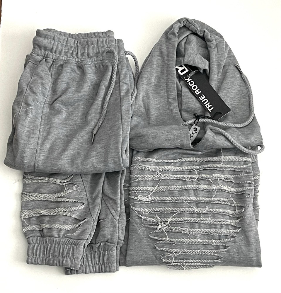 Gray Sweatpants & Hoodie Set Size S