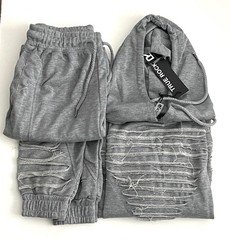 Gray Sweatpants & Hoodie Set Size S