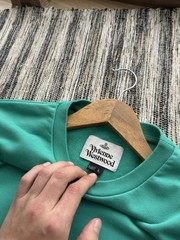 Vivienne Westwood Turquoise Embroidered Logo Sweatshirt Size L Men