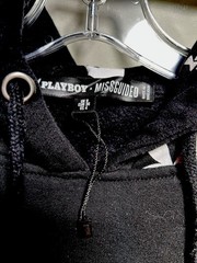 Misguided Playboy Hoodie With Playboy Emblem Print Long Sleeves