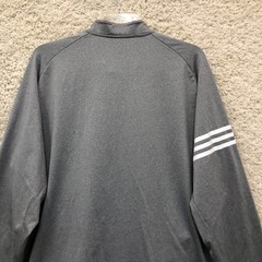Adidas Sweater Large Adult Gray 3 Stripes Competition Logo 1/4 Zip Pullover Mens