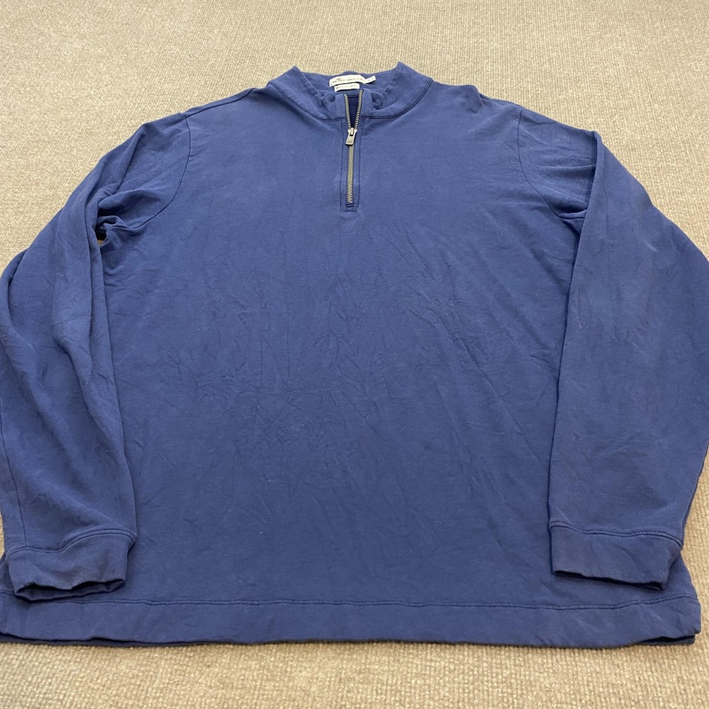 Peter Millar Sweater Mens Large Blue Mountainside Alpaca 1/4 Zip Neck Pullover