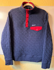 Patagonia Worn Wear M’s XXS Navy Organic Cotton Quilt Snap-T Pullover 25282 FA17
