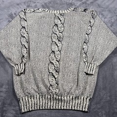 Vintage Esprit Sport Sweatshirt Mens Large Tall Black White Cable Knit Cotton