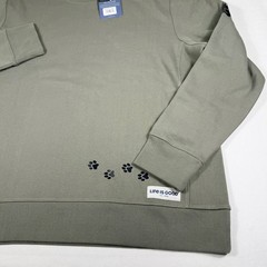 Life is Good Sweatshirt XL Sage Green Simply True Walking Paws Crewneck NEW