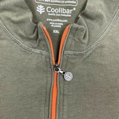 Coolibar Mens Sweater XXL UPF 50+ UV Protection 1/4 Zip Olive Green Pullover