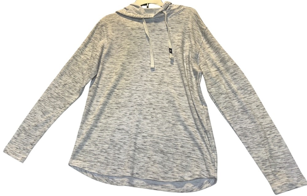 Company 81 Mens Large White Hooded Pullover Long Sleeve Cotton Blend Lightweight