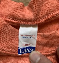 Vintage Tultex Sweatshirt Blank Large Raglan Coral Salmon NWT Spot